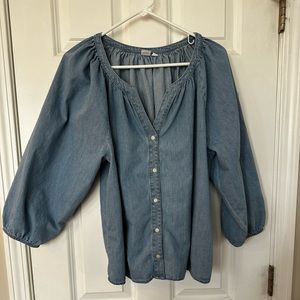 Gap blue chambray blouse, sz L